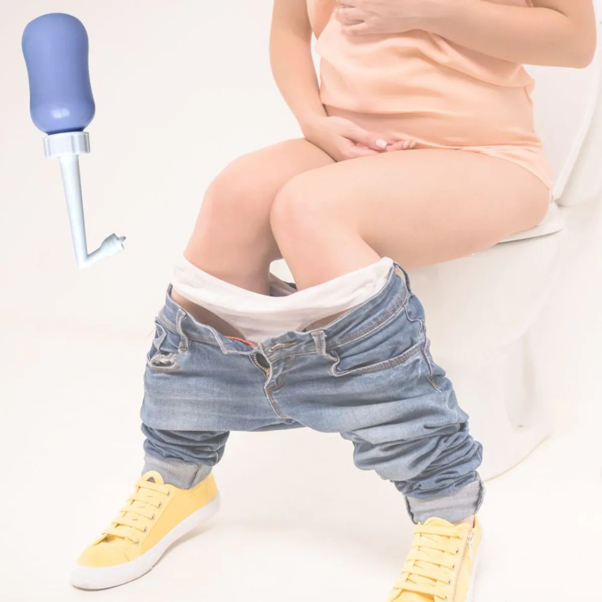 Flow skylleflaske er lett å bruke. Holder underlivet rent etter fødselen.