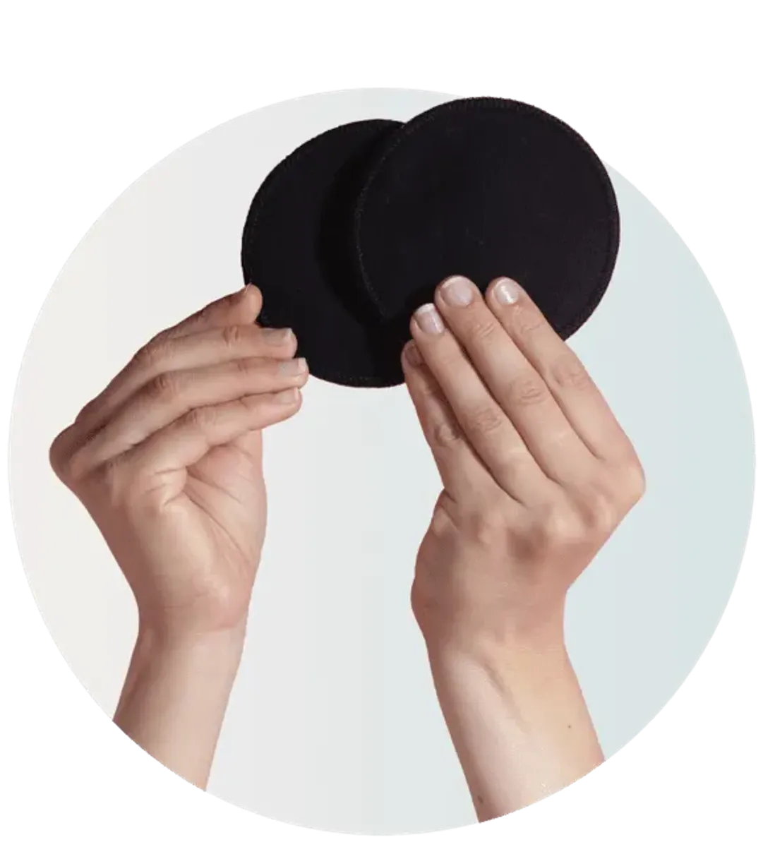 Svarte ammeinnlegg fra Carriwell Gjenbrukbare, vaskbare