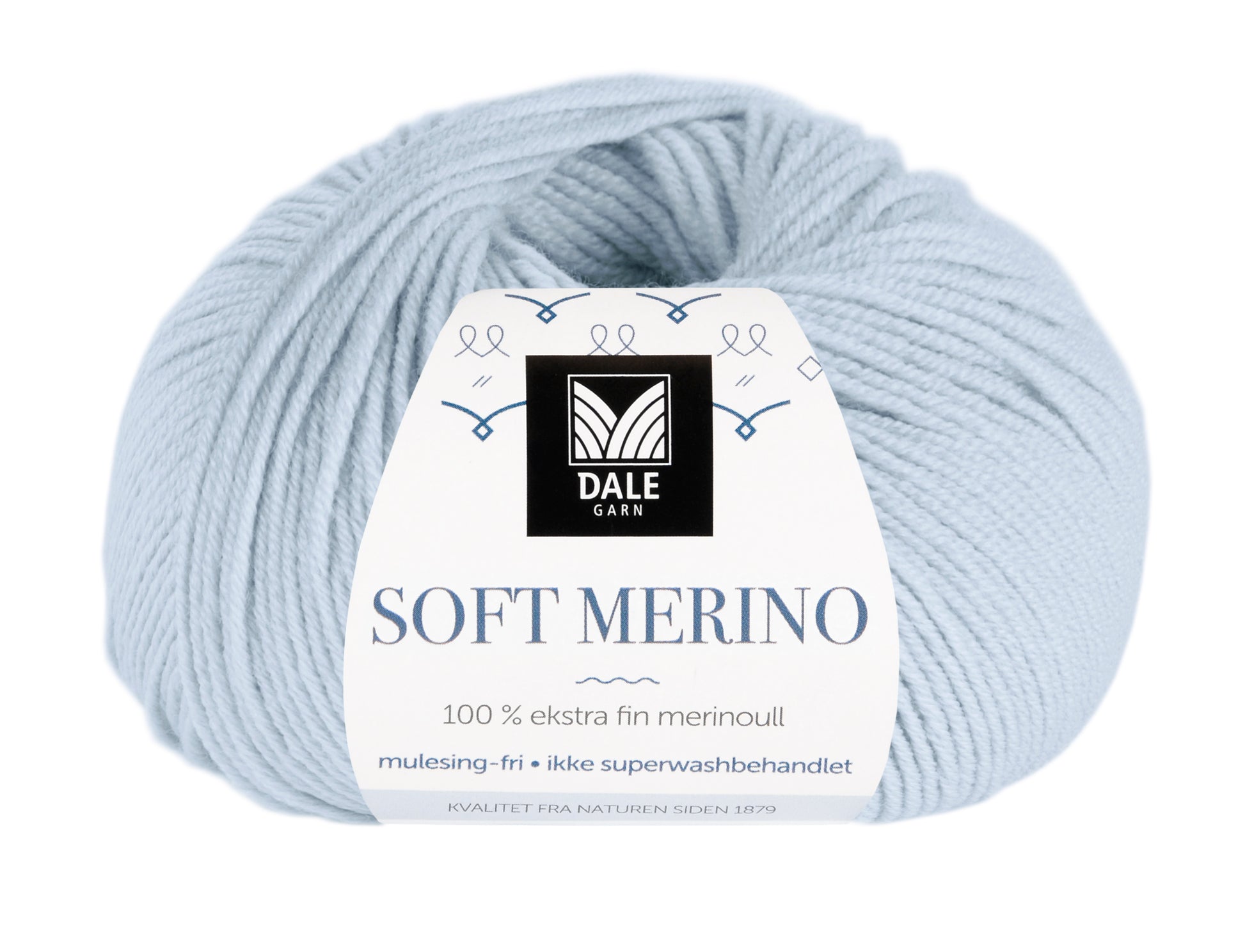 Dale Garn Soft Merino Lys blå med banderol
