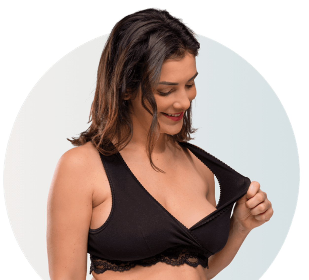 Behagelig amme-bh uten spiler som man kan sove i. Amme-bh til nattamming. 