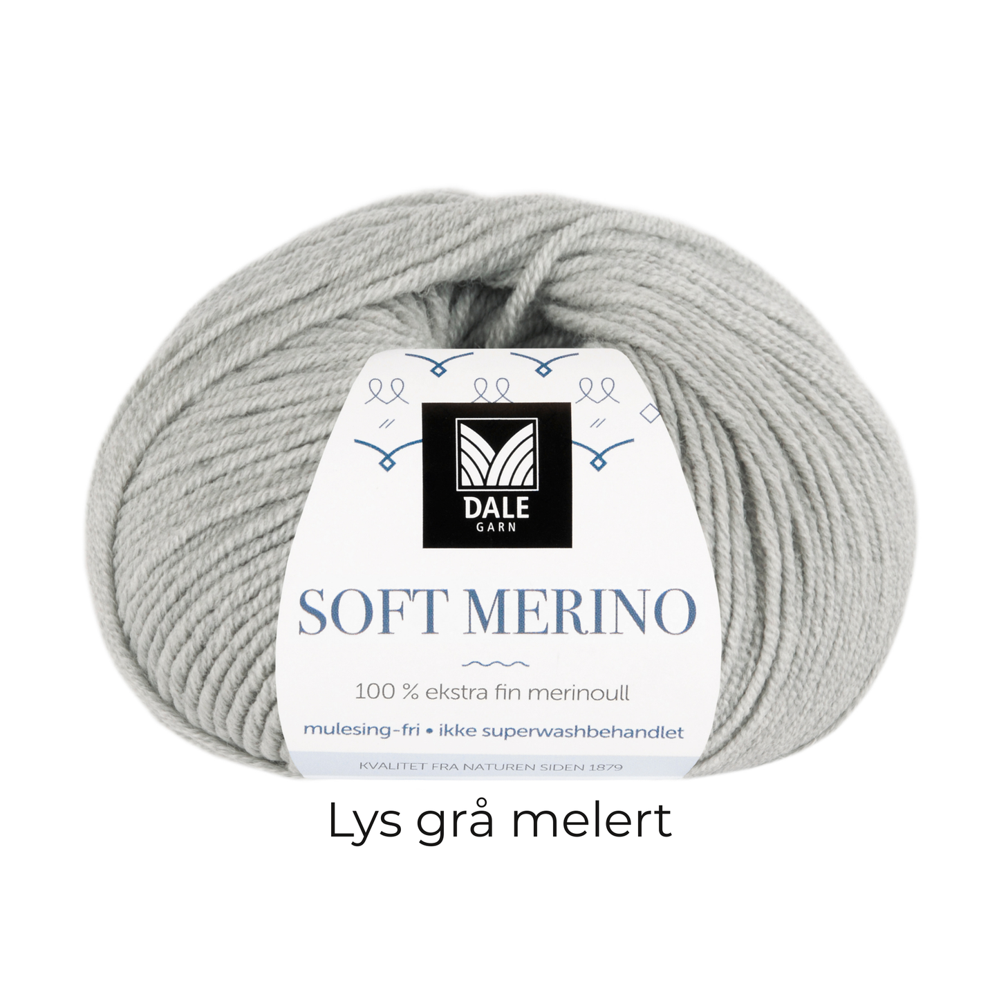 Dale Garn Soft Merino Lys grå melert Strikkepakker med merinoull Vesleskatten.no - strikk til baby og voksen