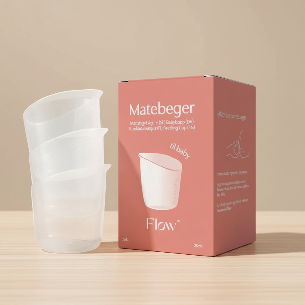 Matebeger for å gi melk og medisiner til baby