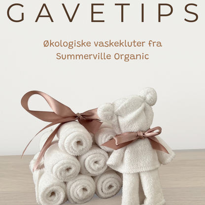 Gavetips kluter økologiske brettet som bamse DIY gavepakke til babyshower og dåp