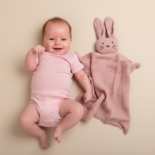 Rosa koseklut fra Summerville Organic. Trygg koseklut for baby. Tåler maskinvask. Miljøvennlig leke for baby. Perfekt som gave til baby.