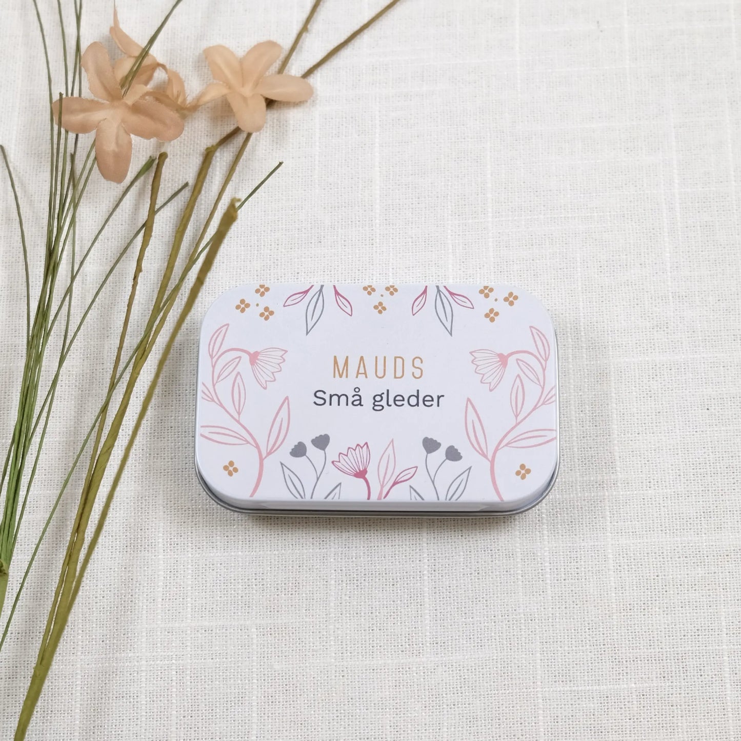 Minisaks - Vintage sølvfarget saks med boks