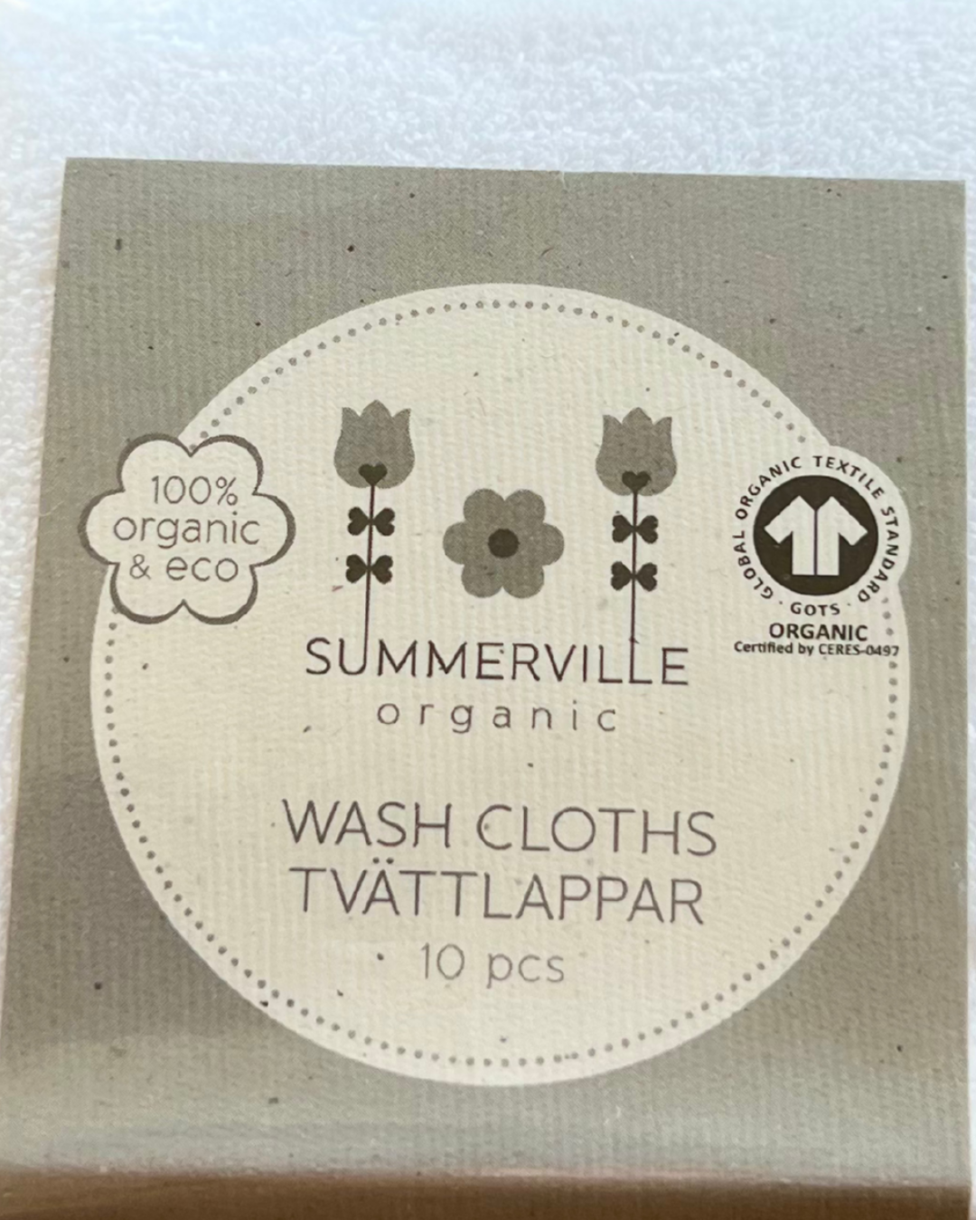 Pakning til kluter Summerville Organic gavetips babyshower og dåp
