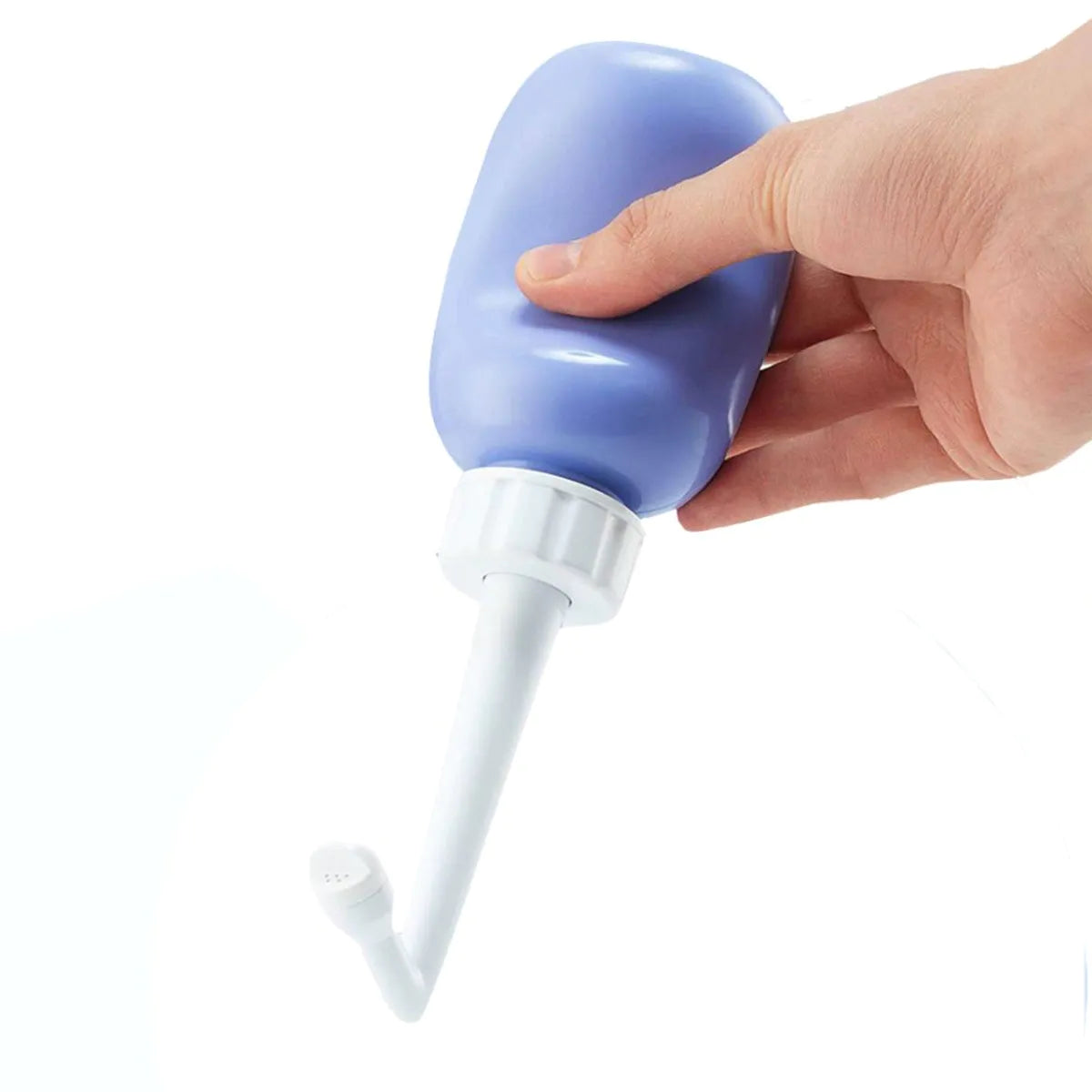 Enkel å bruke skylleflaske Flow til underlivet. Fyll flasken med vann og klem for å skylle underlivet.