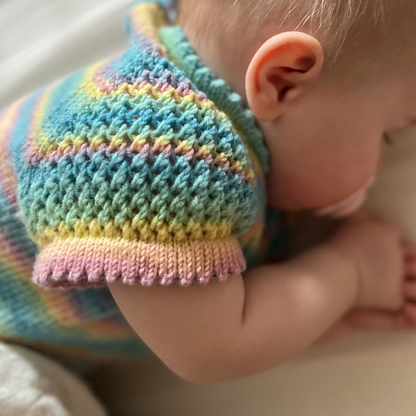 Hullmønster og picot-kant til baby.