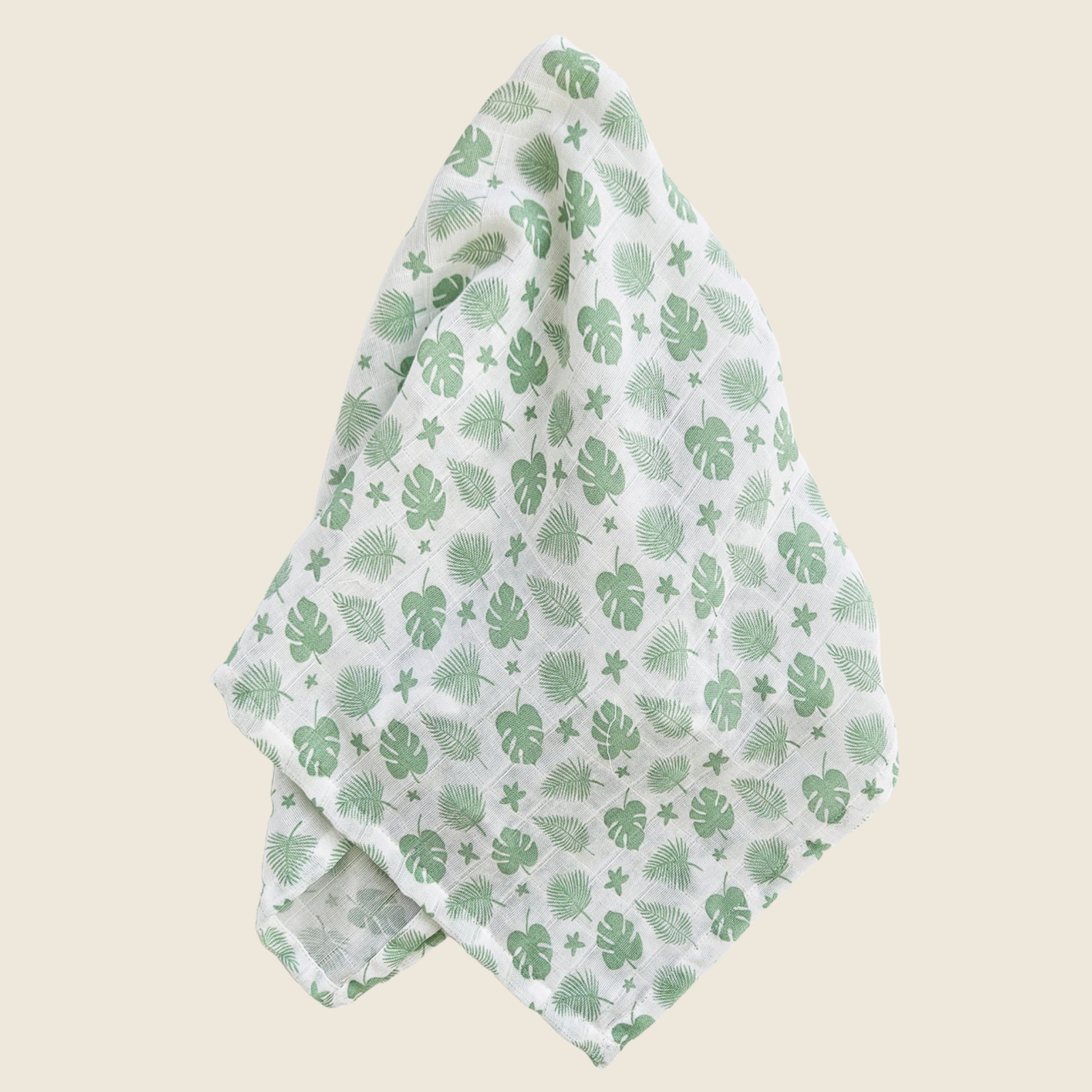Babypledd, gulpeklut, koseklut fra Summerville Organic i grønn og hvit flerfarget/mønstret 