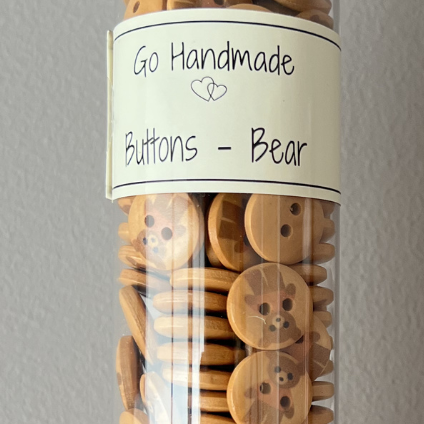 Treknapper til baby og småbarn i størrelse 15 mm. Teddybjørn knapp. Bamseknapp.