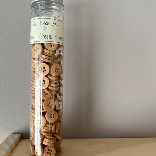 Treknapper fra Go Handmade i størrelse 15 mm. Classic. Klassisk design. Perfekt størrelse for babystrikk og hentesett.