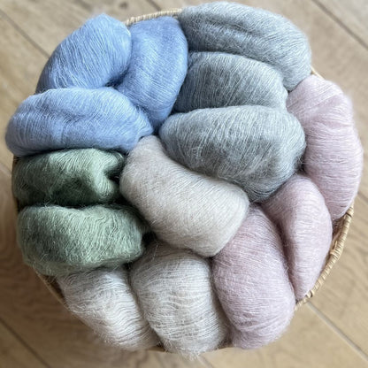 Tynn Kidsilk Erle i flere farger. Mohairgarn. 100% naturlig garn.