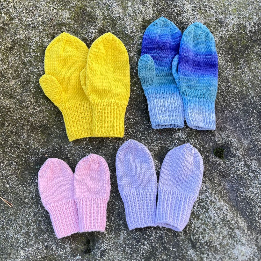 votter til baby og barn 0-6 år lett å strikke perfekt restegarnoppskrift